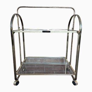 Trolley in Brass and Glass with Two Shelves, 1970s