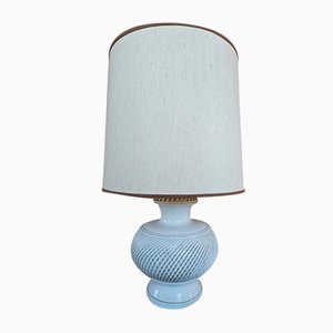 Lampe de Bureau Vintage en Céramique Blanche avec Paramume, Italie, 1970s