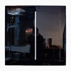 Beppe Sesia, Light on Black Wall, anni '70, Scultura luminosa in acciaio e metacrilato