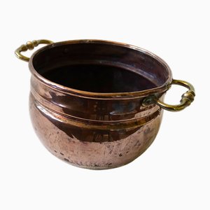 Medium Size Copper Pot with Brass Handles, Sweden