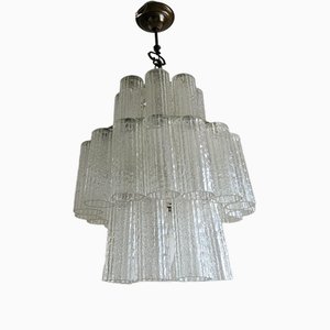 Lampadario tubolare in vetro di Murano, Venezia, anni '70