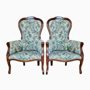 Louis Philippe Style Armchairs, Italy, 1980s, Set of 2