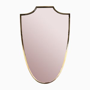 Large Italian Wall Mirror with Brass Frame, 1970s