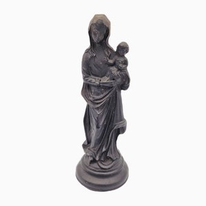 Art Nouveau Virgin Mary with Child in Cast Iron, 1890s