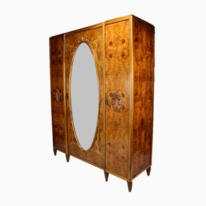 Art Deco Wardrobe in Walnut by Ateliers Gauthier-Poinsignon, 1920s