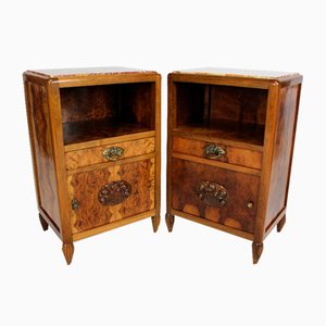 Art Deco Bedside Tables in Walnut by Ateliers Gauthier-Poinsignon, 1920s, Set of 2