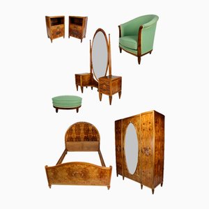Art Deco Bedroom Set by Ateliers Gauthier-Poinsignon, 1920s, Set of 7