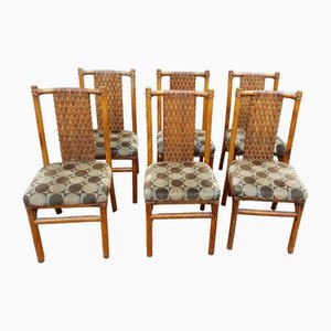 Chaises en Bambou, 1970s, Set de 6