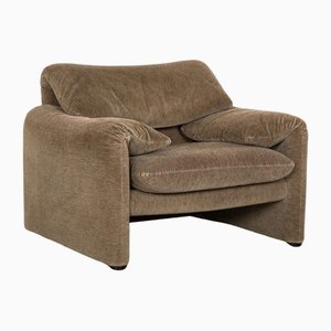 Brown Fabric Maralunga Armchair from Cassina