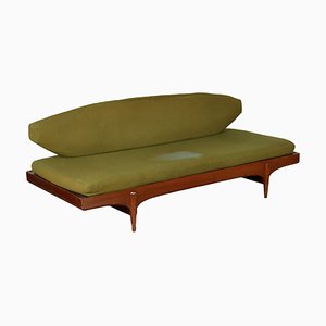 Sofá de tela verde, años 60