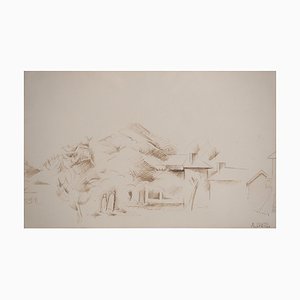 André Lhote, Provence, Die Zuflucht der Hirten, Signierte Originalzeichnung