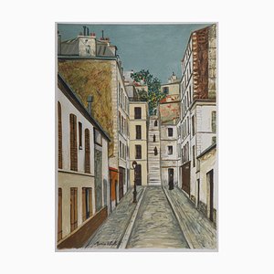 Nach Maurice Utrillo, Passage Cottin in Montmartre, Lithographie