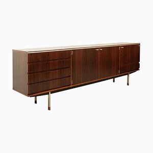 Langes Mid-Century Sideboard aus Holz & Chrom, 1960er