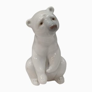 Statuetta a forma di orso polare in porcellana di Lladro, anni '70