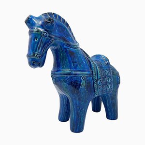 Escultura de caballo Mid-Century moderna de cerámica de Aldo Londi, Italia, años 60