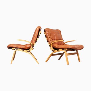 Leather Lounge Chairs from Westnofa Furniture, 1960s, Set of 2