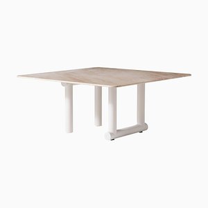 Mesa de comedor trampolín de mármol en beige de Patricia Urquiola para Cassina