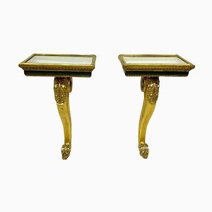 Italian Console Tables on Cabriole Legs, 1800s, Set of 2