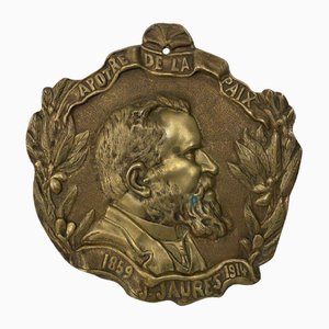 Medallón de bronce Apóstol de la paz de Jean Jaurès