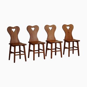 Scandinavian Modern Chairs in Pine, 1960s, Set of 4