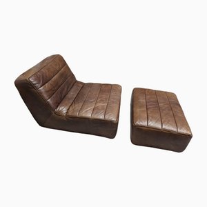 Lounge Chair and Footstool from Timothy Oulton, Set of 2