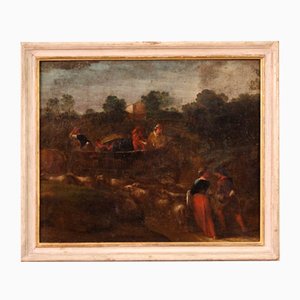 Italian Artist, Rural Scene, 1760, Oil on Canvas, Framed