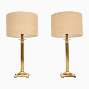 Vintage Brass Table Lamps, 1970, Set of 2
