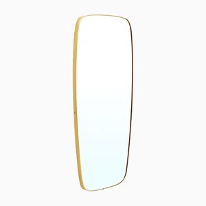 Mirror with Brass-Plated Metal Frame, 1950s