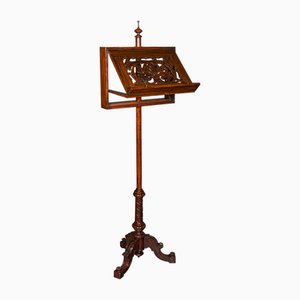 Tall Antique English Music Stand in Oak, 1880s