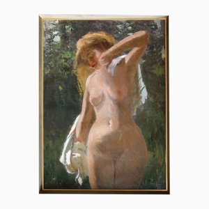 Alfejs Bromults, Nude, 1959, Oil on Cardboard