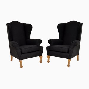 Antique Wing Back Armchairs from Hille, 1920s, Set of 2