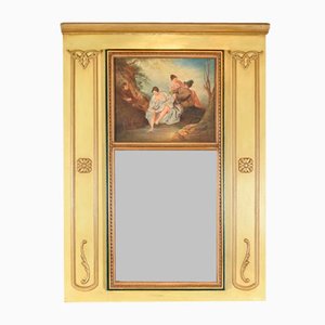 Early 19th Century Restoration Trumeau Mirror in Gilded Wood