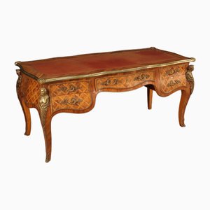 French Louis XV Style Inlaid Writing Desk, 1950s
