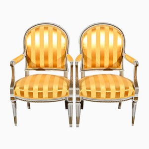 Late 19th Century Louis XVI Style Cabriolet Armchairs, Set of 2