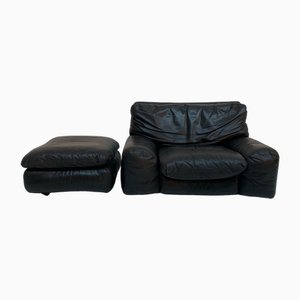 Set of Lounge Chair & Ottoman Bengodi by Cini Boeri for Arflex, 1970s