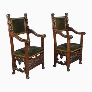 Renaissance Style Armchairs, Set of 2