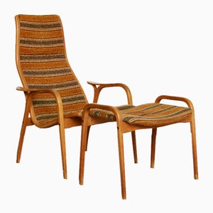 Lamino Easy Chair and Ottoman by Yngve Ekström for Swedese, 1970s, Set of 2