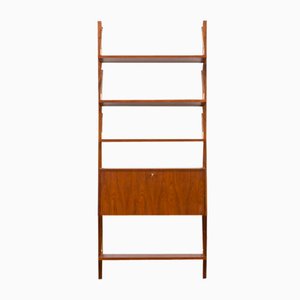 Mueble de pared One Bay danés con escritorio oculto al estilo de Poul Cadovius, años 60