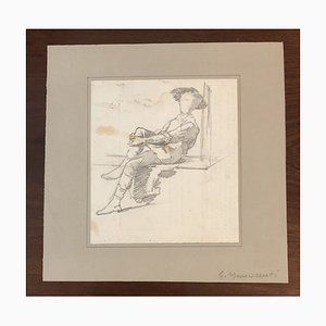 Guglielmo Innocenti, Le poète, Crayon on Paper