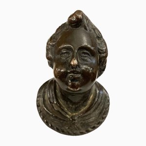 Bronze Knopf mit Büste eines Jungen, 1600