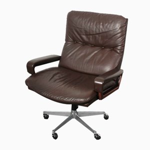 King Office Chair in Brown Leather by Strässle, 1960s