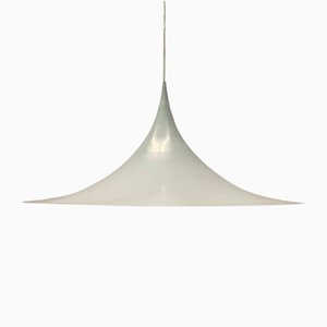 Large White Semi Ceiling Lamp by Claus Bonderup & Torsten Thorup for Fog & Mørup, 1960s