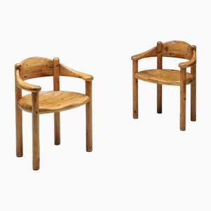 Carved Pine Dining Chair by Rainer Daumiller, Denmark, 1970s
