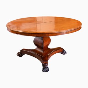 Centre de Table Circulaire Inclinable William IV Antique en Acajou