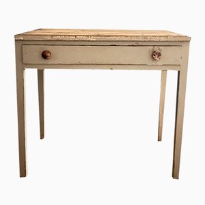 French Farmhouse Painted Distressed Desk, 1920s