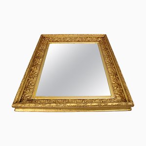 Espejo italiano con marco de madera dorada, años 40