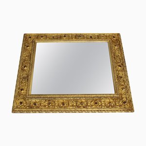 Espejo italiano con marco de madera dorada, años 40