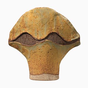 Jarrón de cerámica de arcilla chamota de Odile Pichon, años 70