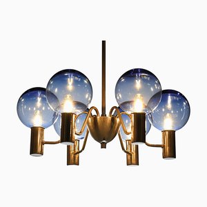 Scandinavian Swedish Blue Chrome Patricia Chandelier attributed to Hans Agne Jakobsson, 1960s