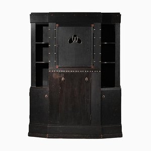 Arts and Crafts Blackened Oak Cabinet attributed to Josef Hoffmann, 1920s